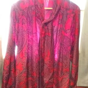 🌹Pykettes Paisley print tie up neck, long-sleeved blouse